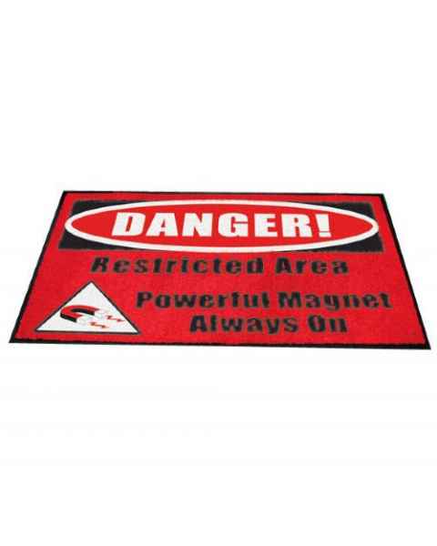 "DANGER! Restricted Area Powerful Magnet Always On" MRI Non-Magnetic Carpeted Floor Mat