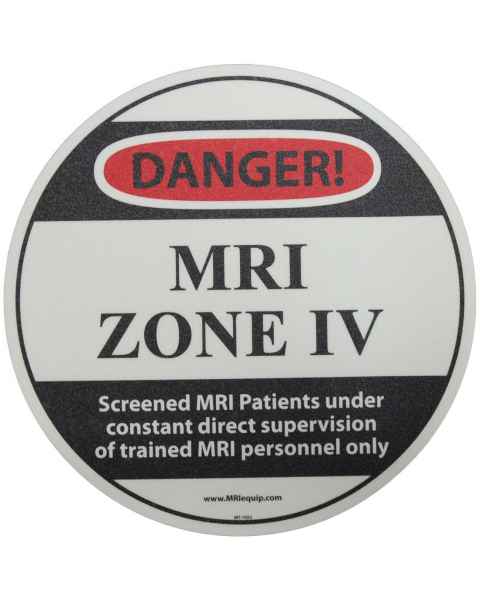 "DANGER! MRI Zone IV" MRI Non-Magnetic Slip-Guard Floor Sticker