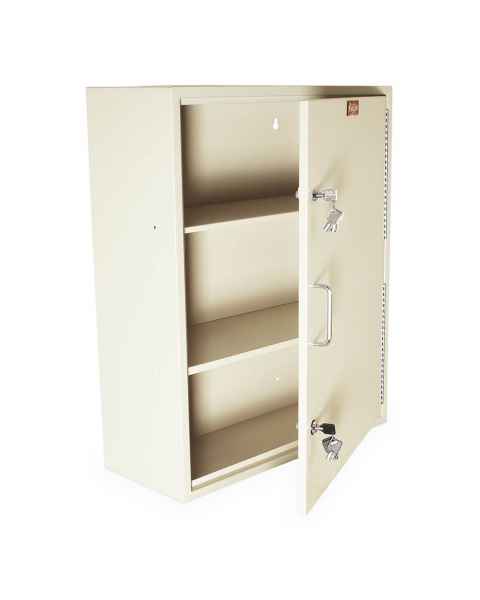 Harloff NC30D24-ST2 Large Narcotics Cabinet, Single Door with Double Tubular Lock, 30" H x 24" W x 10" D - Open Door