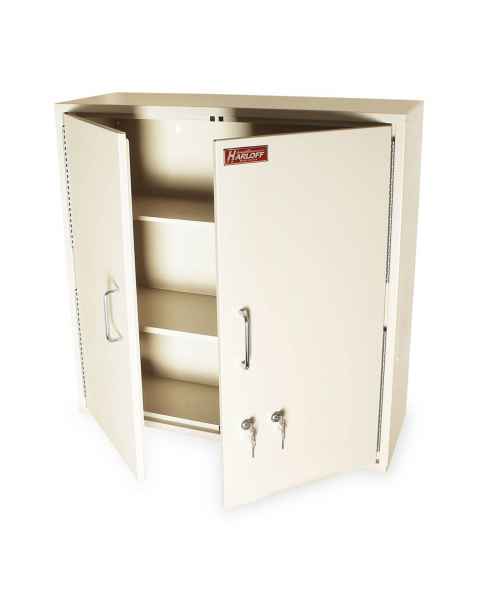 Harloff NC30D30-BK2 Large Narcotics Cabinet, Double Door with Double Key Lock, 30" H x 30" W x 10" D - Open Doors