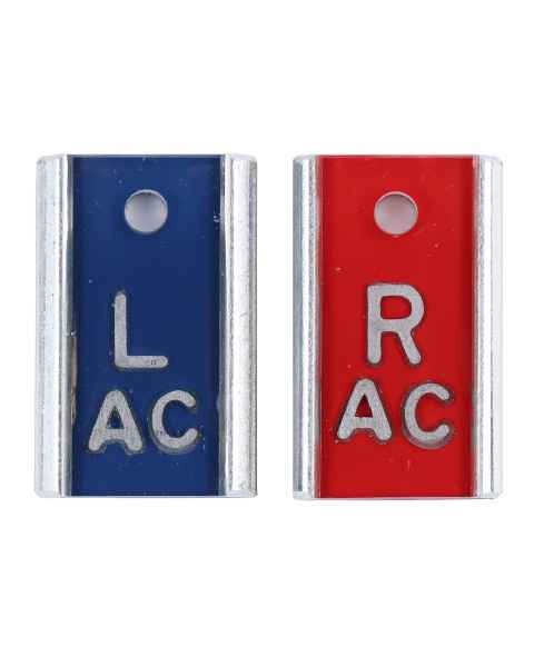 AC Wellman NEOP002 Neonatal Embedded Aluminum Marker - 1/4" L & R Set with 1-2 Initials