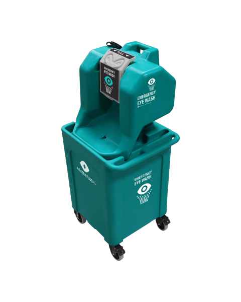 AERO Healthcare NFS2048C NeutraFlush Gravity Fed Eyewash Station with Rolling Drain Cart