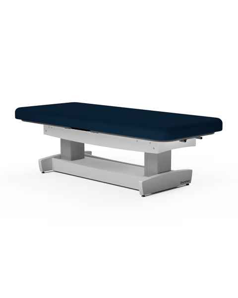 Oakworks Performalift Electric Treatment Table - Flat Top (Shown in a Gray Finish and Sapphire TeraTouch Upholstery)