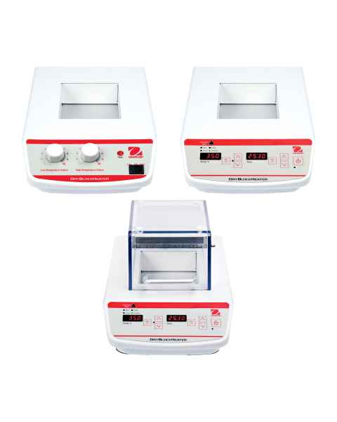 OHAUS Dry Block Heater, 2 Block - Analog, Digital, and Digital with Heated Lid