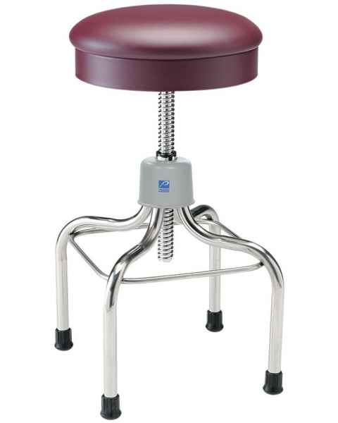 Pedigo Adjustable Stainless Steel Stool with Round Cushioned Seat