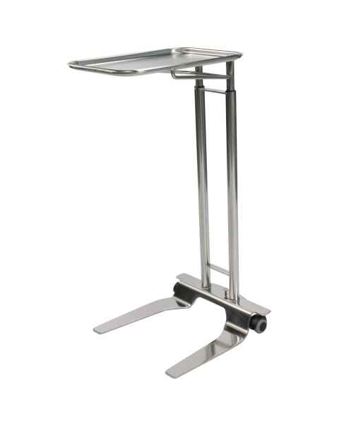 Pedigo P-1068-SS Stainless Steel Foot Operated Mayo Stand With 12 5/8" x 19 1/8" Tray