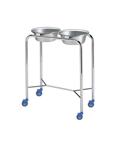 Pedigo P-1079-SS Stainless Steel Double Basin Stand with 3" Corrosion-resistant co•re Casters™