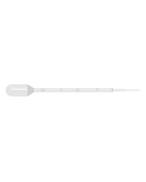 3mL Transfer Pipette - Short Bulb, Graduated to 1mL, 138mm Length