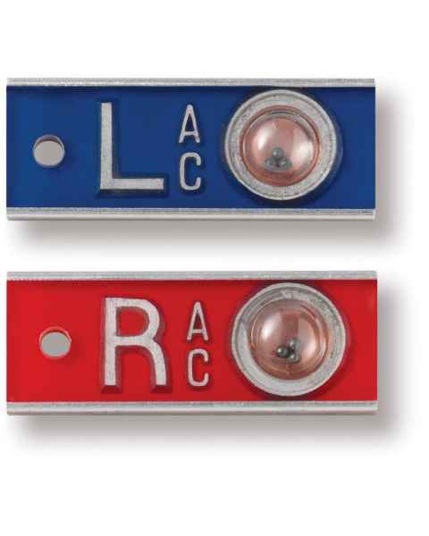 Aluminum Position Indicator Markers - 1/2" "L" & "R" With Initials - Horizontal