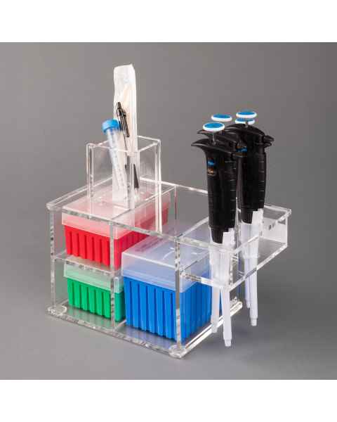Poltex PASSAC Slim-Line/Pass-Through Pipette and Tip Box Holder, Acrylic - With Supplies (Supplies are Not Included)