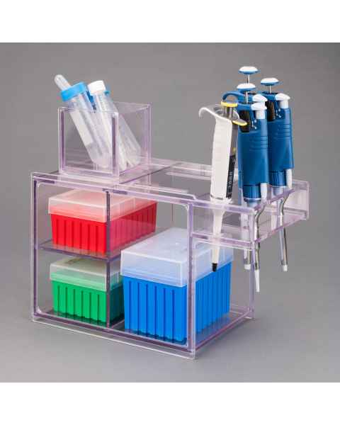 Poltex PASSPG Pass-Through Pipette and Tip Box Holder, PETG - With Supplies (Supplies are Not Included)