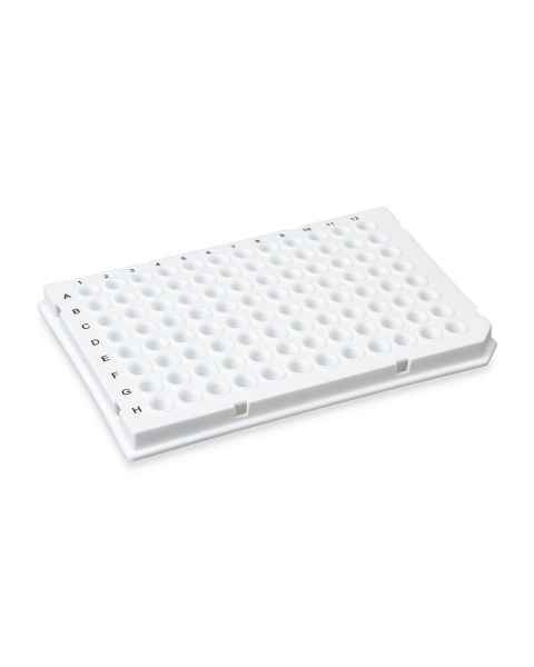 Globe Scientific PCR-HS-01W 0.1 mL 96-Well Low Profile PCR Plate, Half Skirt - Light Cycler-Style, White