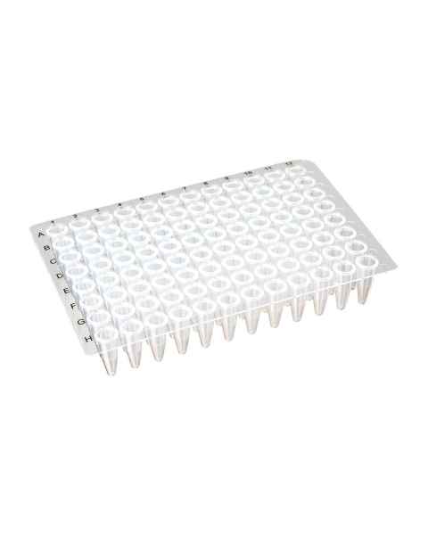 Globe Scientific PCR-NS-02 0.2 mL 96-Well PCR Plate, No Skirt - Flat Top, Clear