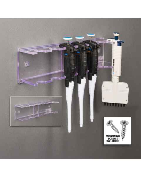 Poltex PIPTLT6MUL1-W Pipettor and Multi-Channel Pipette Hanger, 6 Pipettors and 1 Multi-Channel Pipette, Wall Mount (Pipettes are Not Included)