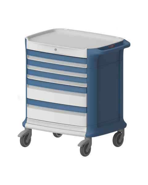Pegasus PLY36-33366B-BB Poly Procedure Cart with 5 Drawers, 36" Height