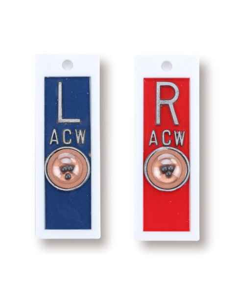 AC Wellman PPP13-V Plastic Position Indicator Marker - 5/8" L & R Set with 1-3 Initials, Vertical (Set of 2)