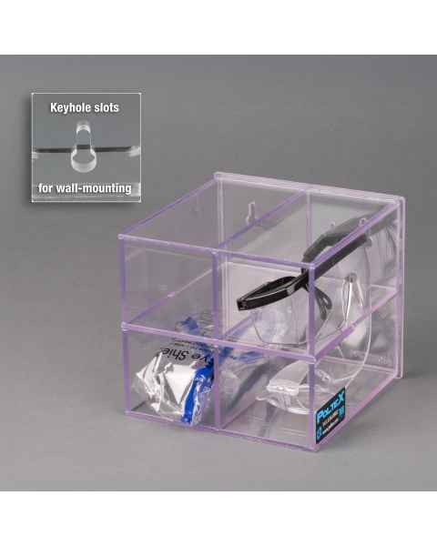 Poltex PROTEYE4-W Protective Eyewear Holder, Small, 4 Position, Wall Mount (Glasses are Not Included)