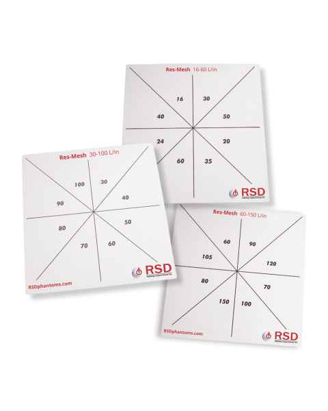 RSD QA-FDR110 Res-Mesh Phantom Set, 16-60 Lines per Inch, 30-100 Lines per Inch, and 60-150 Lines per Inch