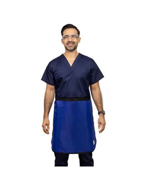 Quickship Radiation Lightweight Lead LapGuard Half Lead Apron - Nylon Blue