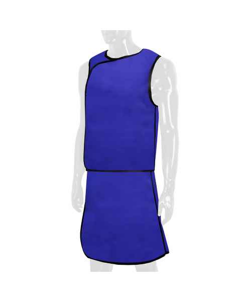 Quickship Radiation Lead Free Vest and Skirt Full Overlap Apron - Nylon Blue