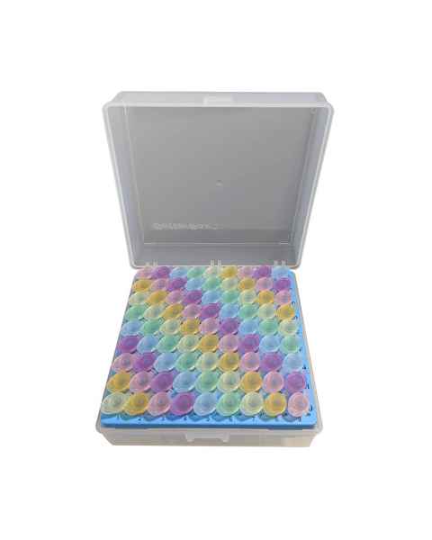 BetterBox Storage Box with Hinged Lid for 81x1.5mL/2.0mL Microtubes - Assorted Colors