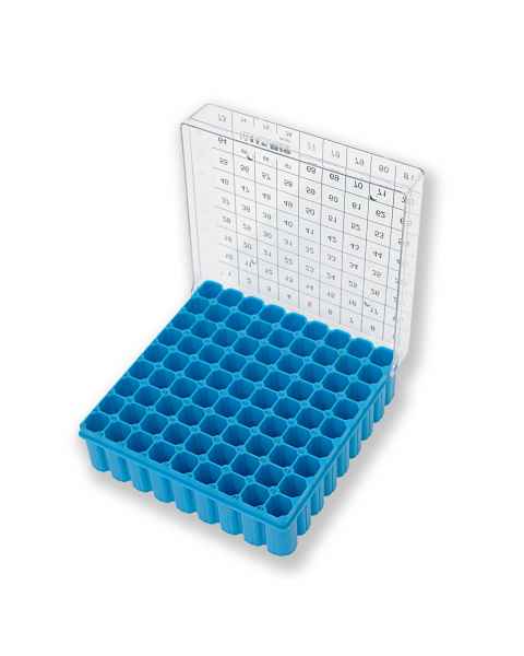 Cryogenic Storage Box with Hinged Lid, 81-Place