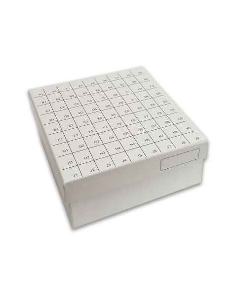 R3781 3" FlipTop Cardboard Freezer Box 81-Place with Attached Hinged Lid - White