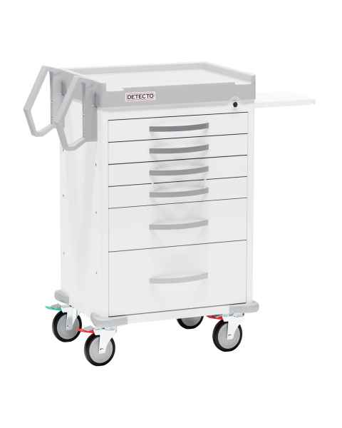 DETECTO RC333369WHT Rescue Series General Purpose Medical Cart - 6 White Drawers