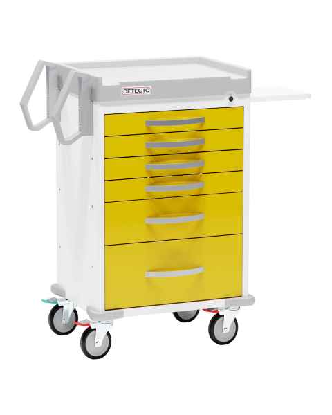 DETECTO RC333369YEL Rescue Series Isolation Medical Cart - 6 Yellow Drawers