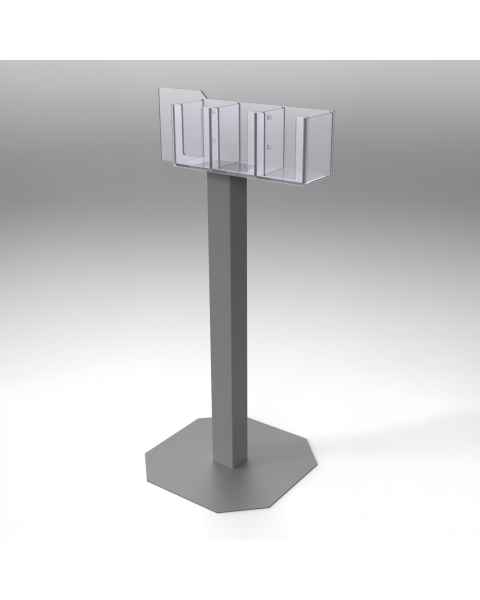 Poltex RESP4HSAN-3STL Stand Mount Respiratory Hygiene Station with Touch-Free Hand Sanitizer Space - Without Sign Sleeve