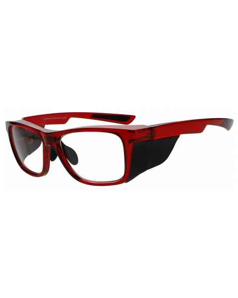 Model 15011 Plastic Frame Radiation Glasses - Crystal Red