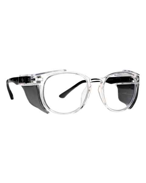 Phillips Safety Plastic Frame Radiation Glasses Model 190 - Clear (Right Angle View)