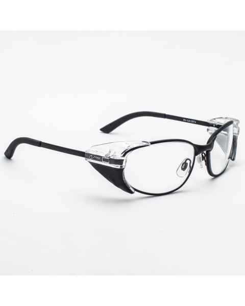 Model 525 Metal Radiation Glasses with Slim Side Shields - Black