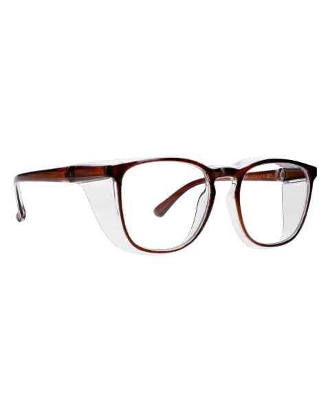 Phillips Safety Plastic Frame Radiation Glasses Model SQ5062 - Brown (Right Angle View)