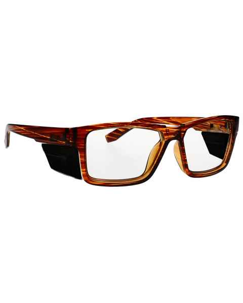 Plastic Frame Radiation Safety Glasses Model T9538S - Brown