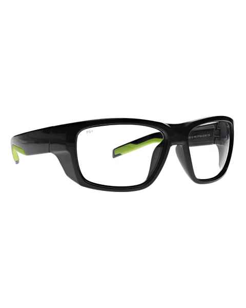 Phillips Safety Wrap Around Radiation Glasses Model TP360 - Gray/Green (Right Angle View)