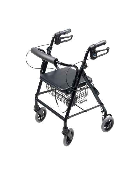 Lumex&reg; RJ4302K Walkabout 4-Wheel Rollator, Hemi - Black