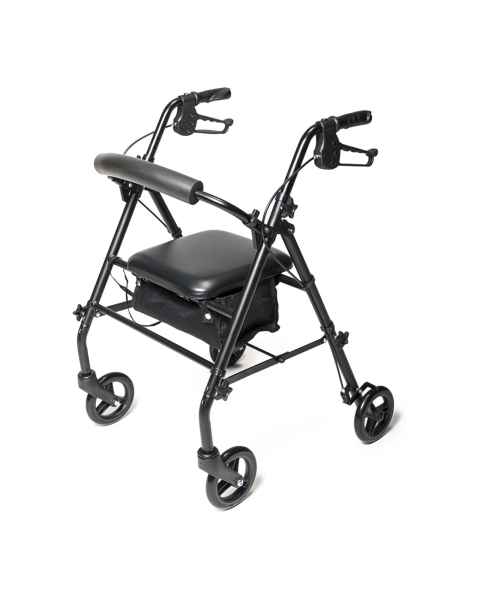Lumex&reg; RJ5500K Walkabout Steel Knock Down 4-Wheel Rollator - Black