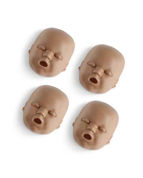 Prestan RPP-IFACE-4-DS Replacement Face Skin for Professional Infant Manikin with CPR Feedback, 4-Pack - Dark Skin Tone