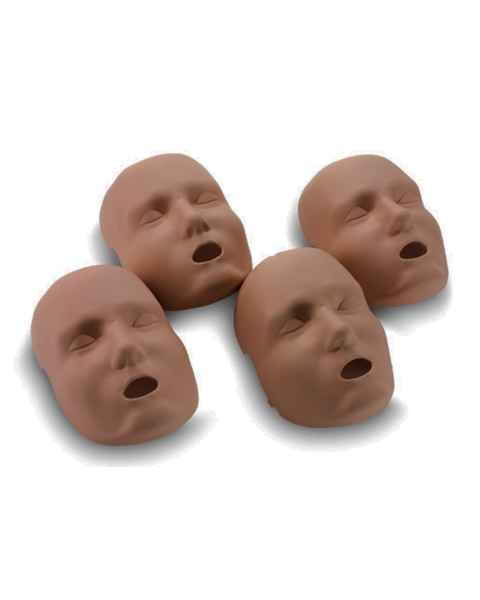 Prestan RPP-JTFACE-4-DS Replacement Face Skin for Professional Adult Jaw Thrust Manikin with CPR Feedback 4-Pack - Dark Skin Tone