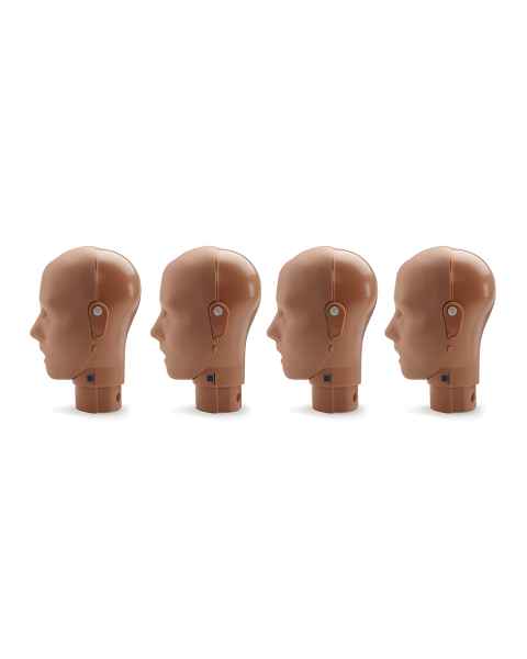 Prestan RPP-JTHEAD-4-DS Replacement Jaw Thrust Head Assembly for Professional Adult Manikin with CPR Feedback, 4-Pack - Dark Skin Tone