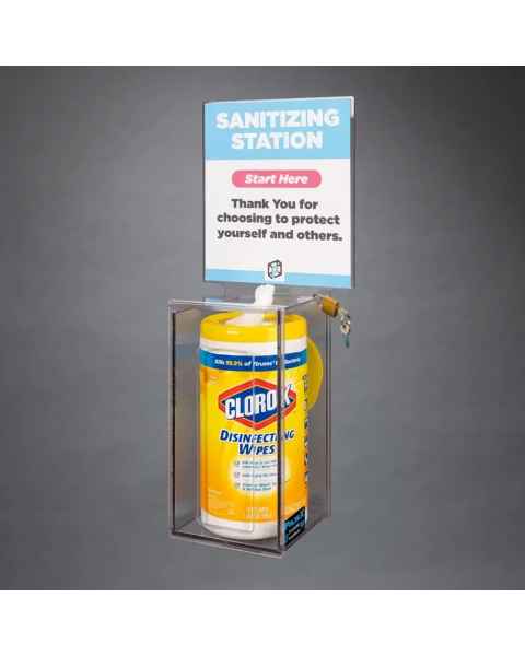 Poltex SANSTAT4 Locking Sanitizing Station - 1 Position (Consumables Not Included)