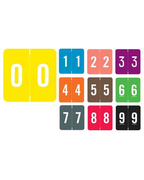Smead/Barkley FNSDM Match SBNM Series Numeric Roll Color Code Labels - 1 1/2"H x 1 1/2"W