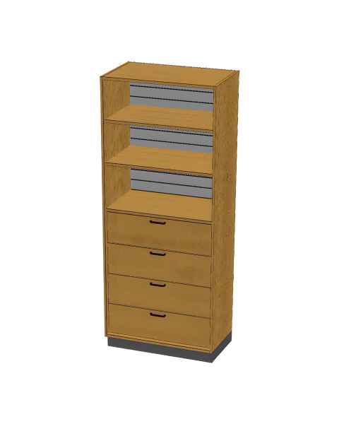 Pivotal Health Solutions SC-014 Stor-Edge&trade; Stationary Cabinet with Slatwall Hanger Board and Drawers