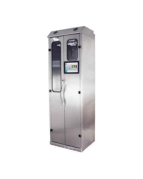 Harloff SCSS8030TD-T2310D Stainless Steel SureDry 10 Scope Tracking Cabinet with Dri-Scope Aid - Key Locking Tempered Glass Doors