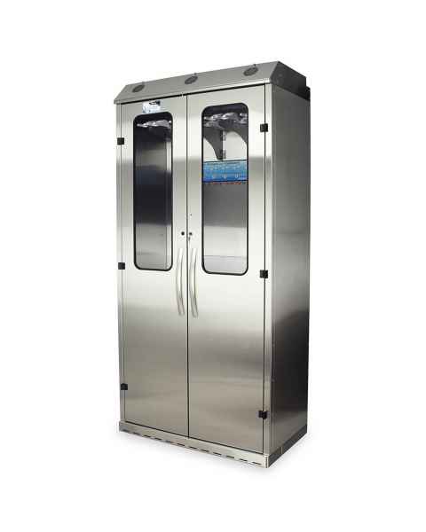 Harloff SCSS8044DRDP-DSS3316 Stainless Steel SureDry High Volume 16 Scope Drying Cabinet with Dri-Scope Aid - Key Locking Tempered Glass Doors