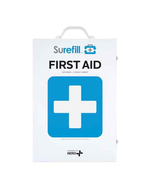 AERO Healthcare SF200BMT SureFill® 200 Series Class B Metal Cabinet with Meds, 5 Shelves - Front View