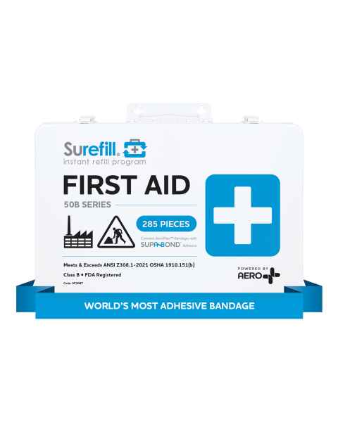 AERO Healthcare SF50BT SureFill® 50 Series Class B First Aid Kit, Metal Case - Front View