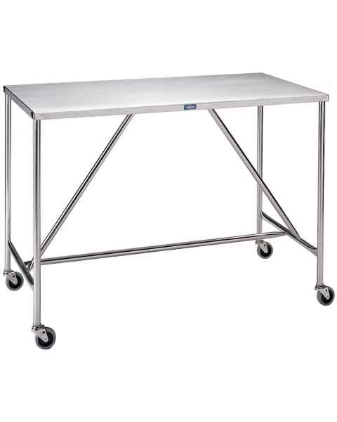 Pedigo Large-Sized Stainless Steel Instrument Table with H Brace