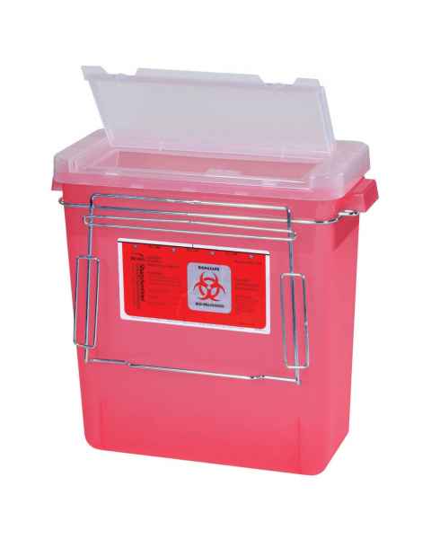 Harloff SHARPSDM 3 Gallon Sharps Container  for M-Series or A-Series Medical Carts, with Mounting Bracket, Direct Mount